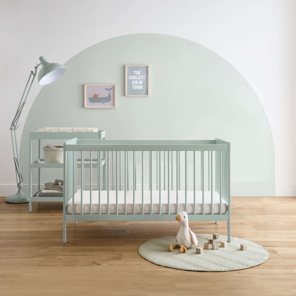 Cuddleco Nola 2 Piece Nursery Furniture Set - Sage Green - For Your Little One