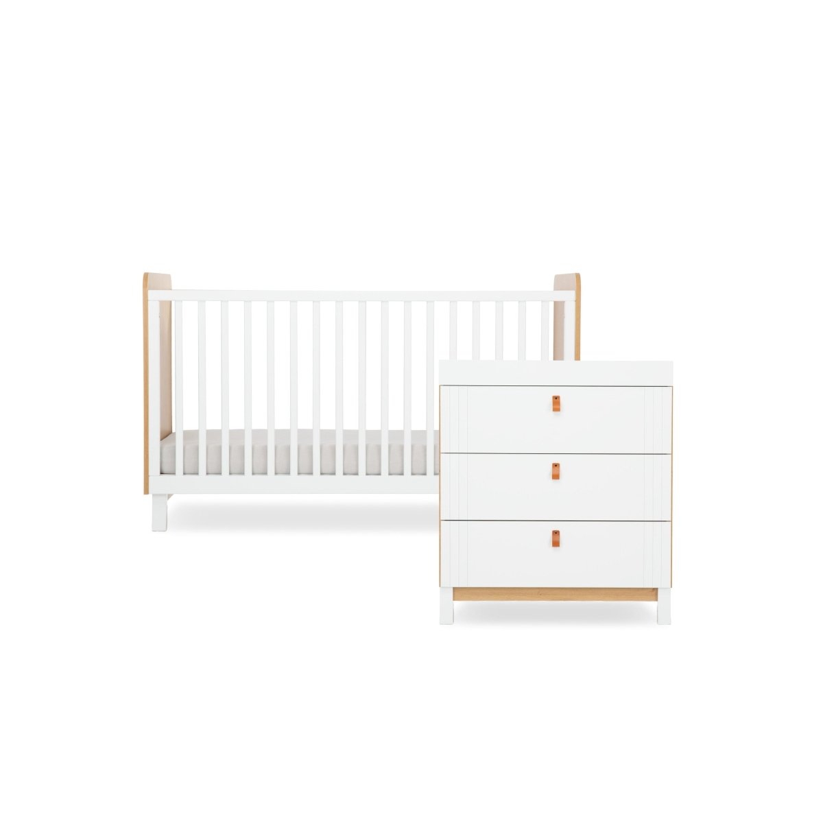 Cuddleco Rafi 2 Piece Nursery Furniture Set - Oak & White - For Your Little One