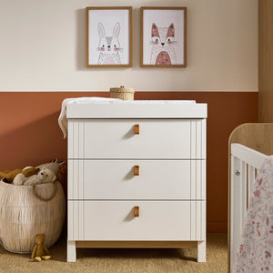 Cuddleco Rafi 3 Piece Nursery Furniture Set - Oak & White - For Your Little One
