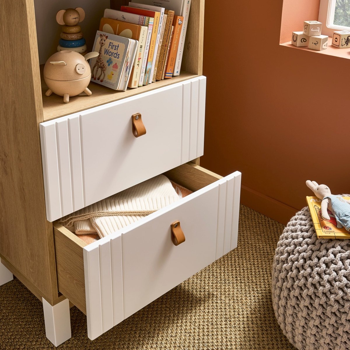 Cuddleco Rafi 4 Piece Nursery Furniture Set - Oak & White - For Your Little One