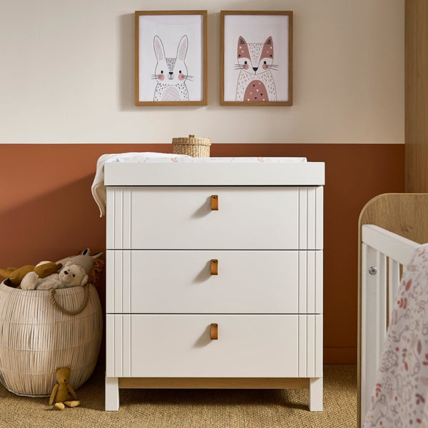 Cuddleco Rafi 4 Piece Nursery Furniture Set - Oak & White - For Your Little One