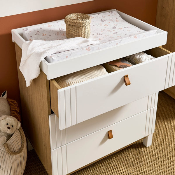 Cuddleco Rafi 4 Piece Nursery Furniture Set - Oak & White - For Your Little One