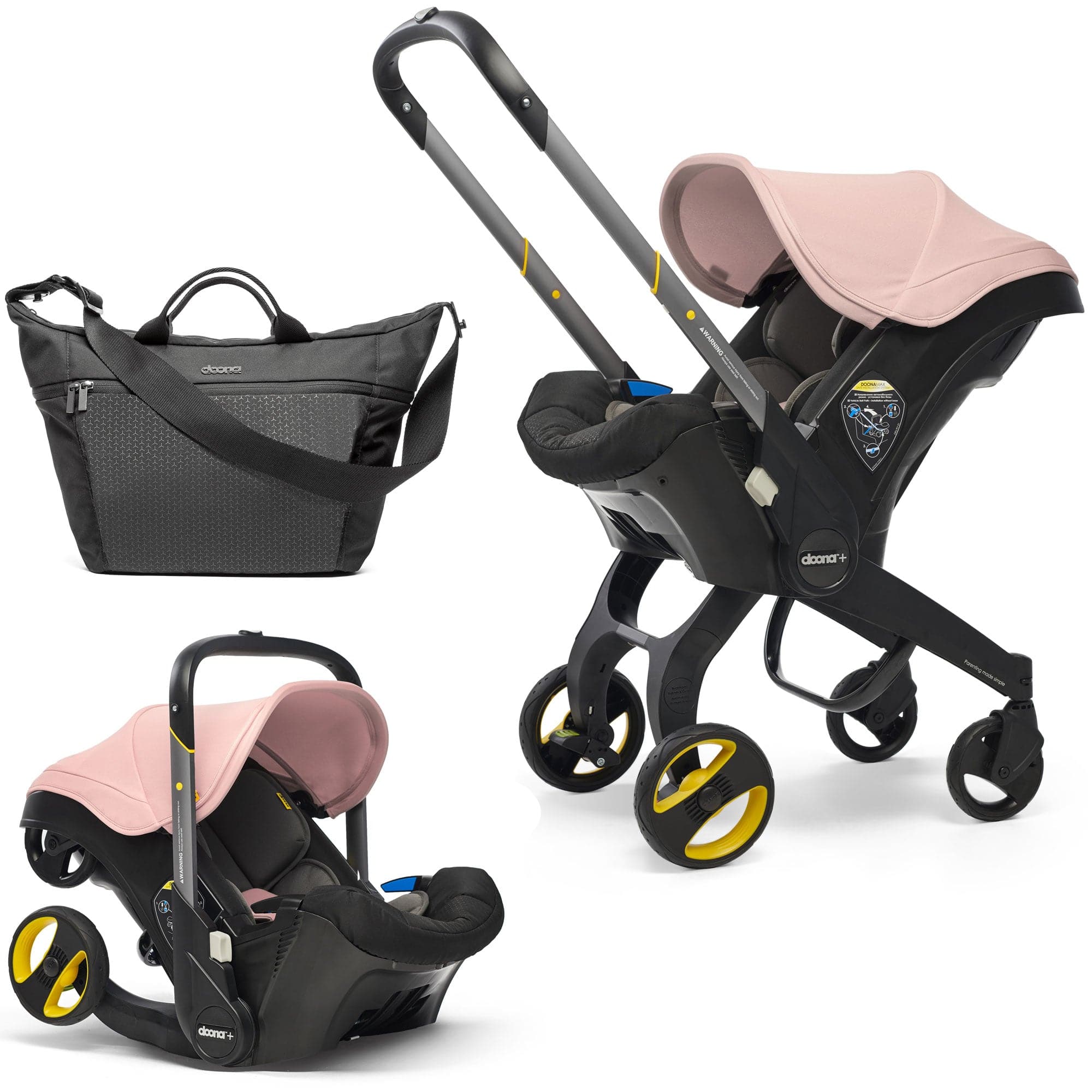 Doona+ Infant Car Seat Stroller And Essential Bag - Blush Pink -  | For Your Little One