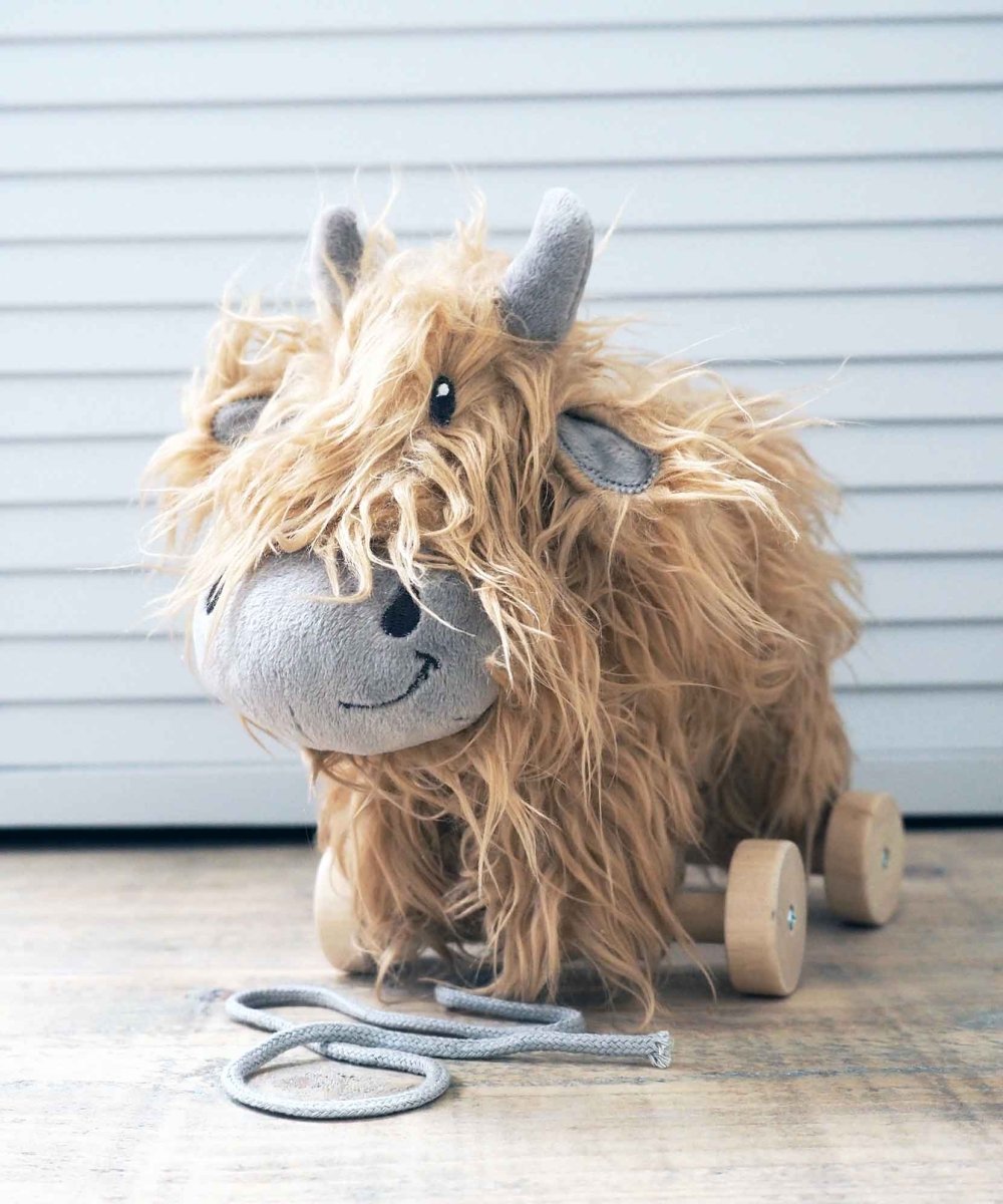 Little Bird Told Me Hubert Highland Cow Pull Along Toy - For Your Little One