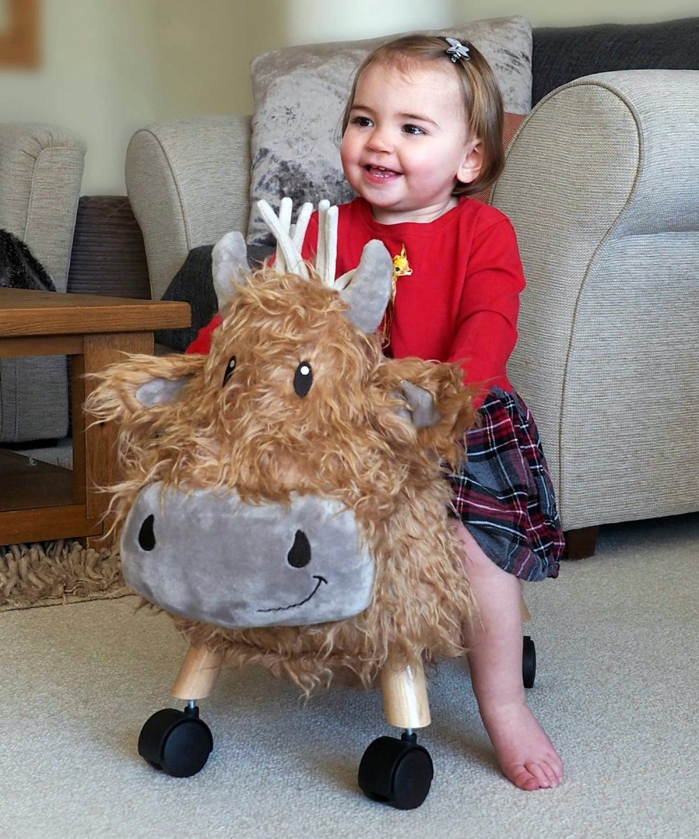 Little Bird Told Me Hubert Highland Cow Ride On - For Your Little One