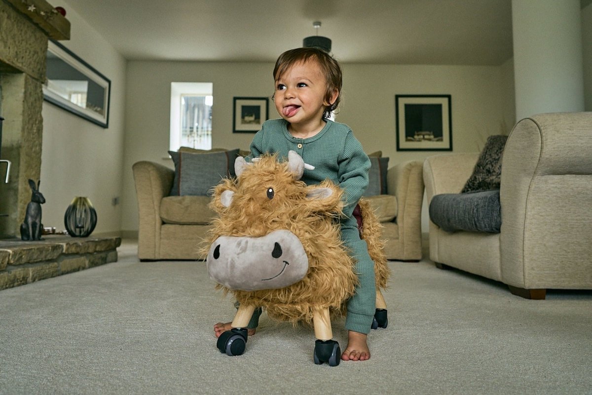 Little Bird Told Me Hubert Highland Cow Ride On - For Your Little One