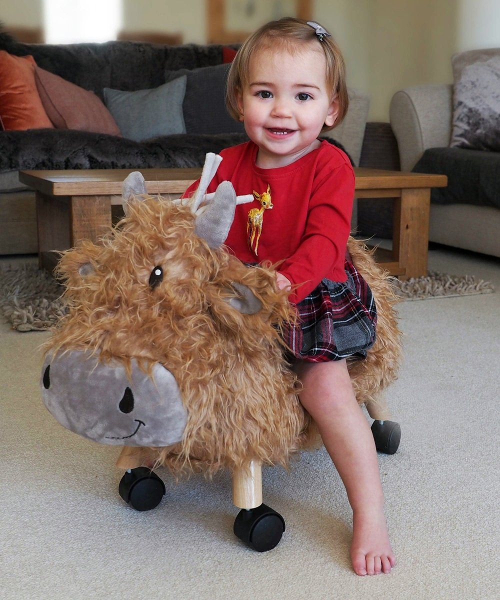 Little Bird Told Me Hubert Highland Cow Ride On - For Your Little One