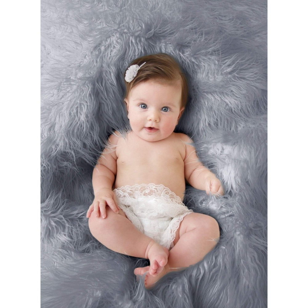 Luxury Faux Fur Baby Blanket - grey - Clearance - For Your Little One