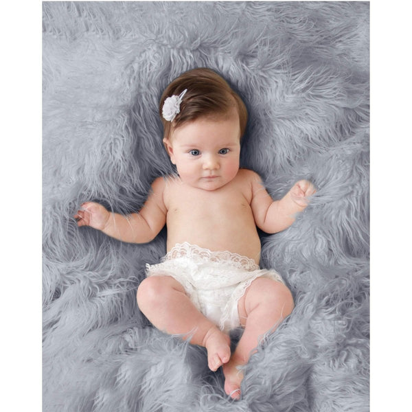 Luxury Faux Fur Baby Blanket - grey - Clearance - For Your Little One