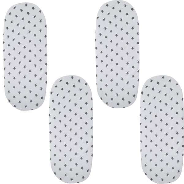 Moses Basket Jersey Fitted Sheet 100% Cotton - Pack Of 4 - For Your Little One