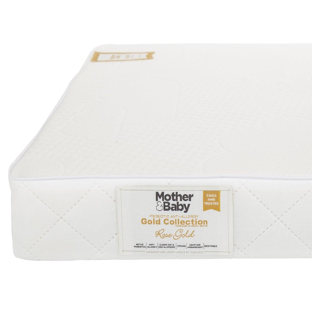 Mother & Baby Rose Gold Anti - Allergy Sprung Cot Bed Mattress 140 x 70cm - For Your Little One