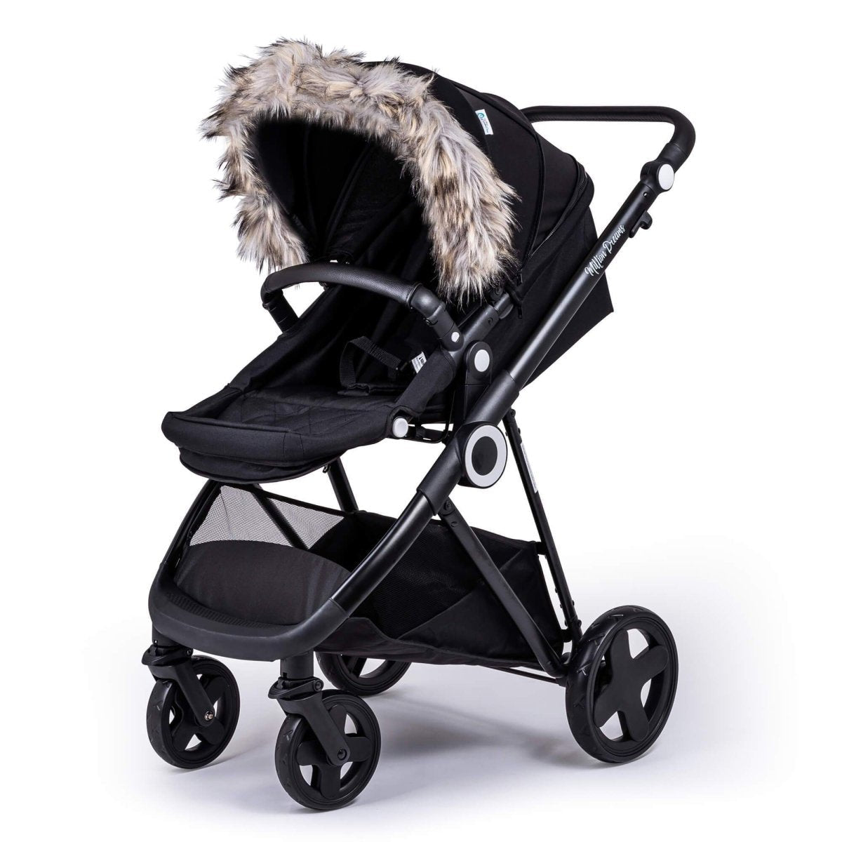 Pram Fur Hood Trim Attachment Pushchair Compatible