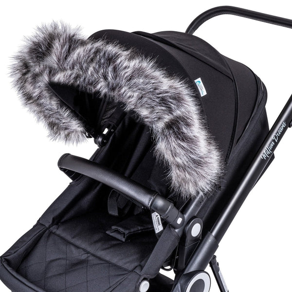 Pram Fur Hood Trim Attachment For Pushchair Compatible with Gb - For Your Little One