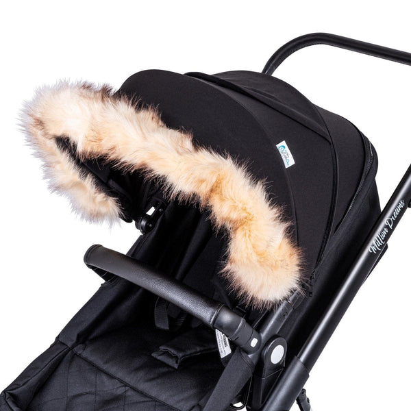 Pram Fur Hood Trim Attachment For Pushchair Compatible with Gb - For Your Little One