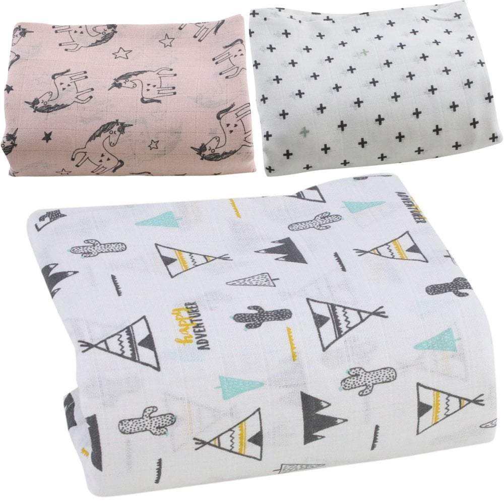 
              Printed Muslin Squares 100% Cotton 80x80cm - For Your Little One
            
