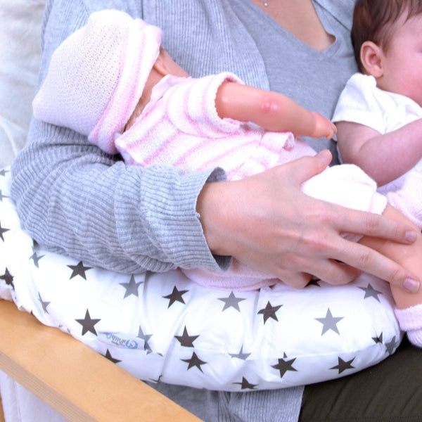 Twin Pregnancy Nursing Pillow - Silver Stars - For Your Little One