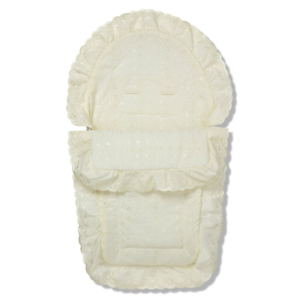 Universal Broderie Anglaise Car Seat Footmuff / Cosy Toes - For Your Little One